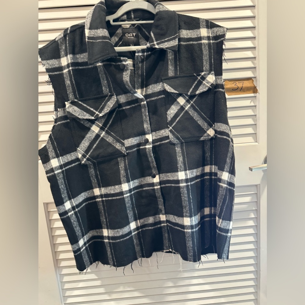 Oat womens flannel jacket size Large
